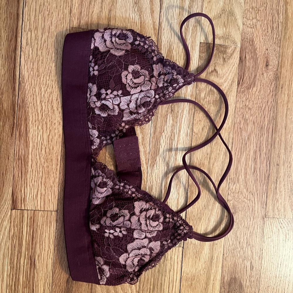 UO maroon lace bralette